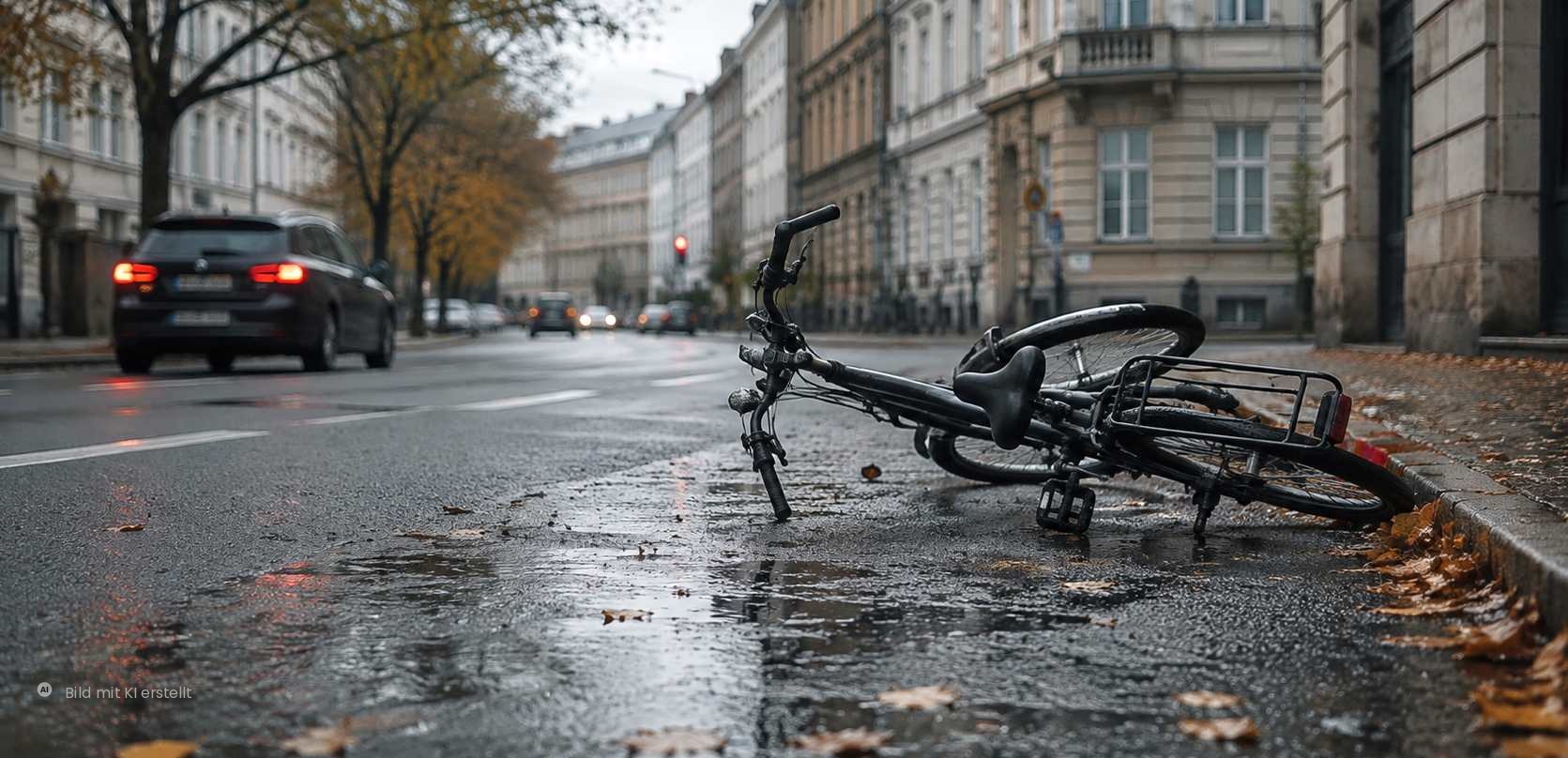 Fahrrad liegt nach Sturz auf Straße – private Unfallversicherung Meldefrist Dresden